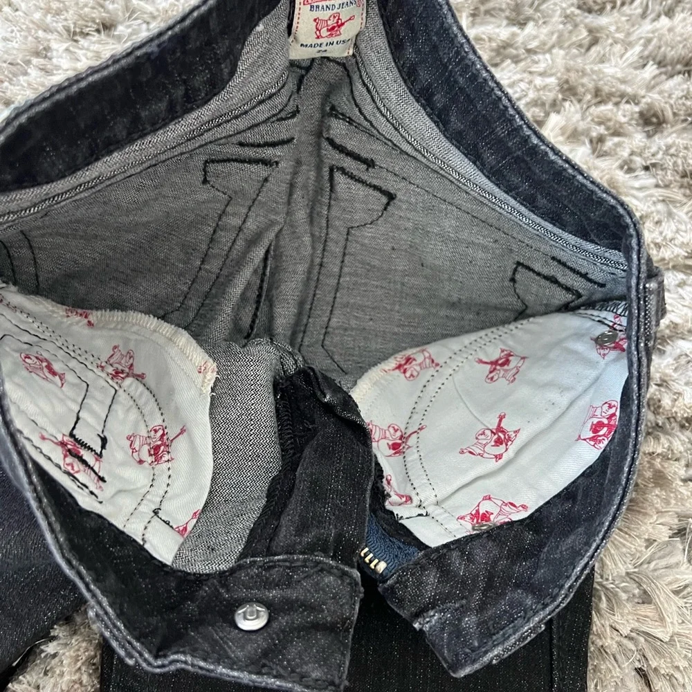 True Religion Skinny Low Rise Jeans – Size 24 – Black w/ Swarovski Rhinestones - Picture 10 of 12